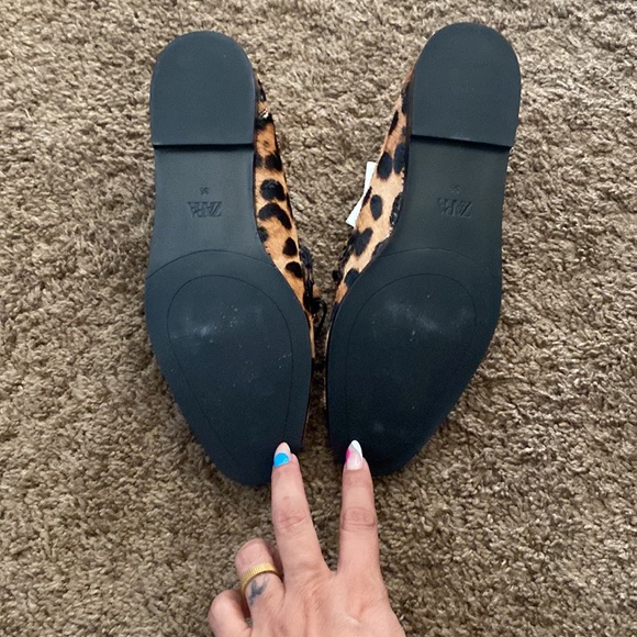 ZARA | NWT Leopard Calf-Skin Loafers - Picture 6 of 9
